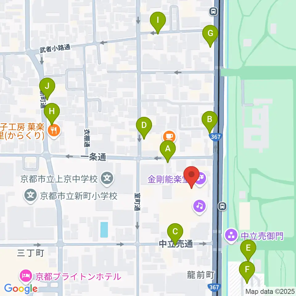 金剛能楽堂周辺の駐車場・コインパーキング一覧地図