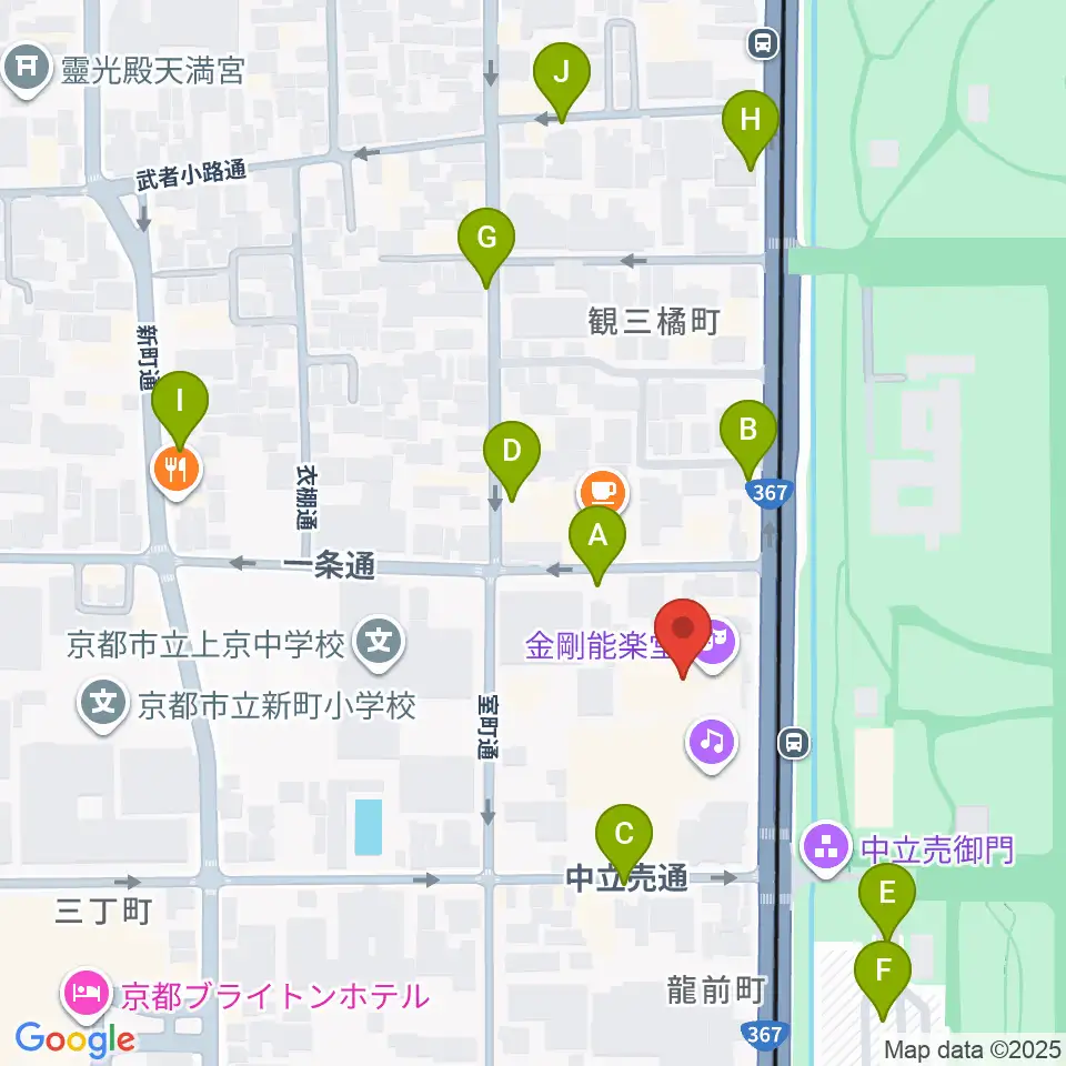 金剛能楽堂周辺の駐車場・コインパーキング一覧地図