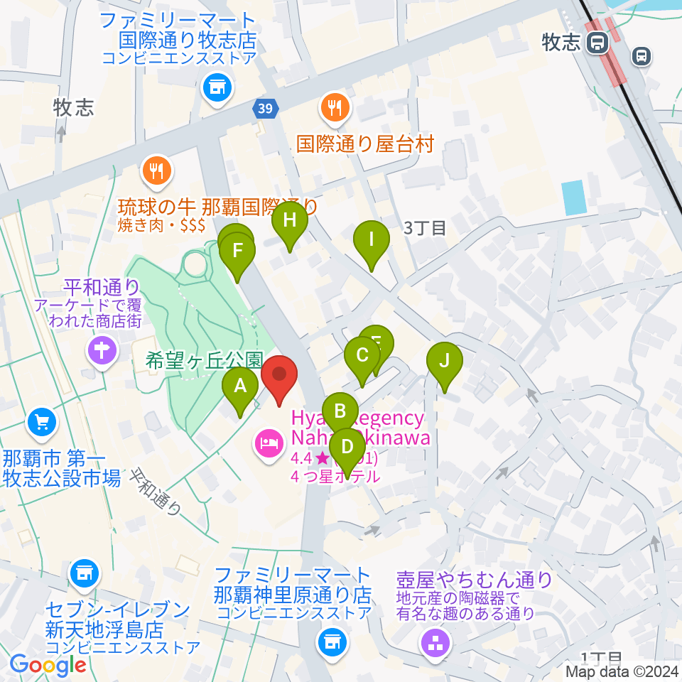 桜坂劇場周辺の駐車場・コインパーキング一覧地図