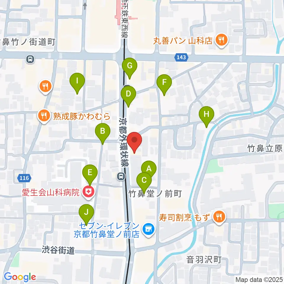 JEUGIA 山科センター周辺の駐車場・コインパーキング一覧地図