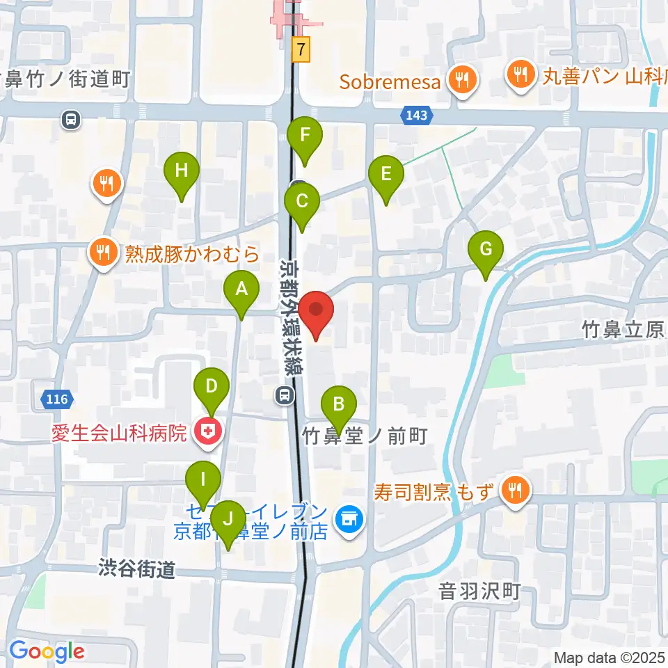 JEUGIA 山科センター周辺の駐車場・コインパーキング一覧地図