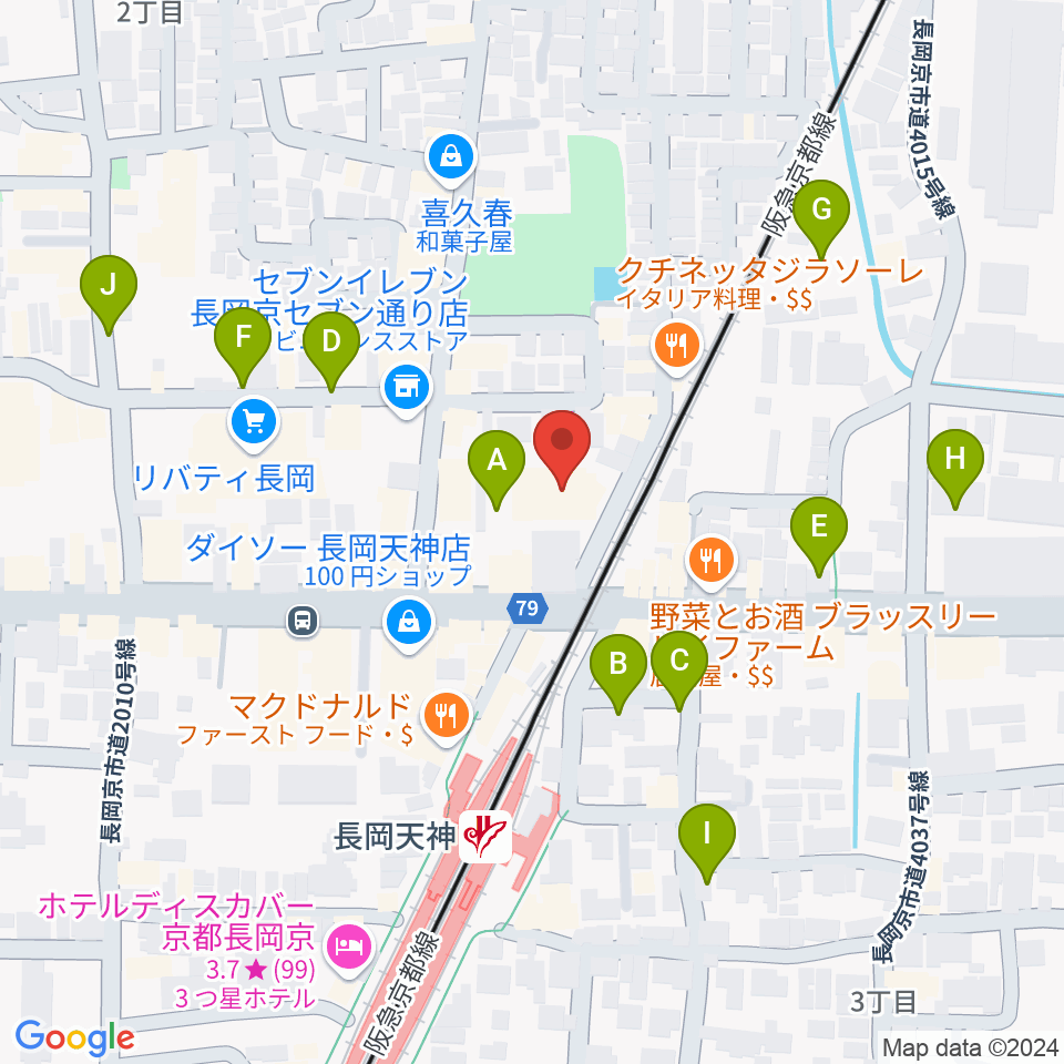 JEUGIA長岡京センター周辺の駐車場・コインパーキング一覧地図