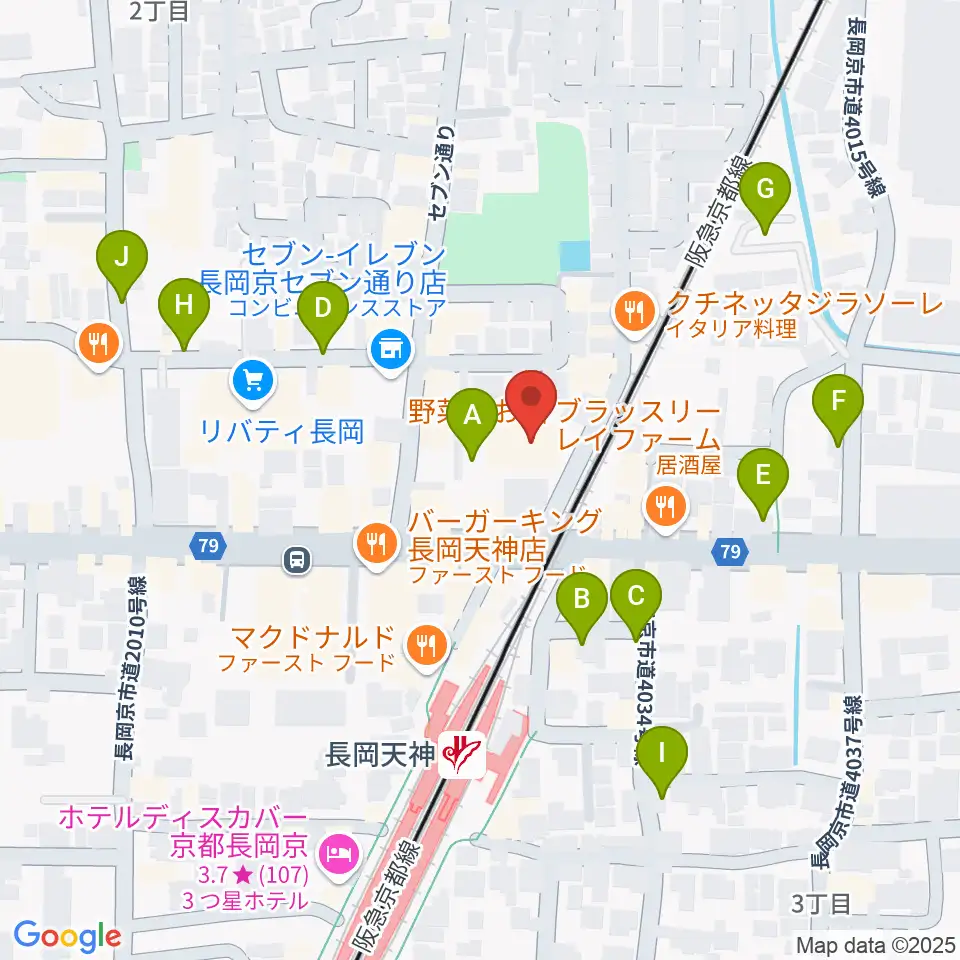 JEUGIA長岡京センター周辺の駐車場・コインパーキング一覧地図