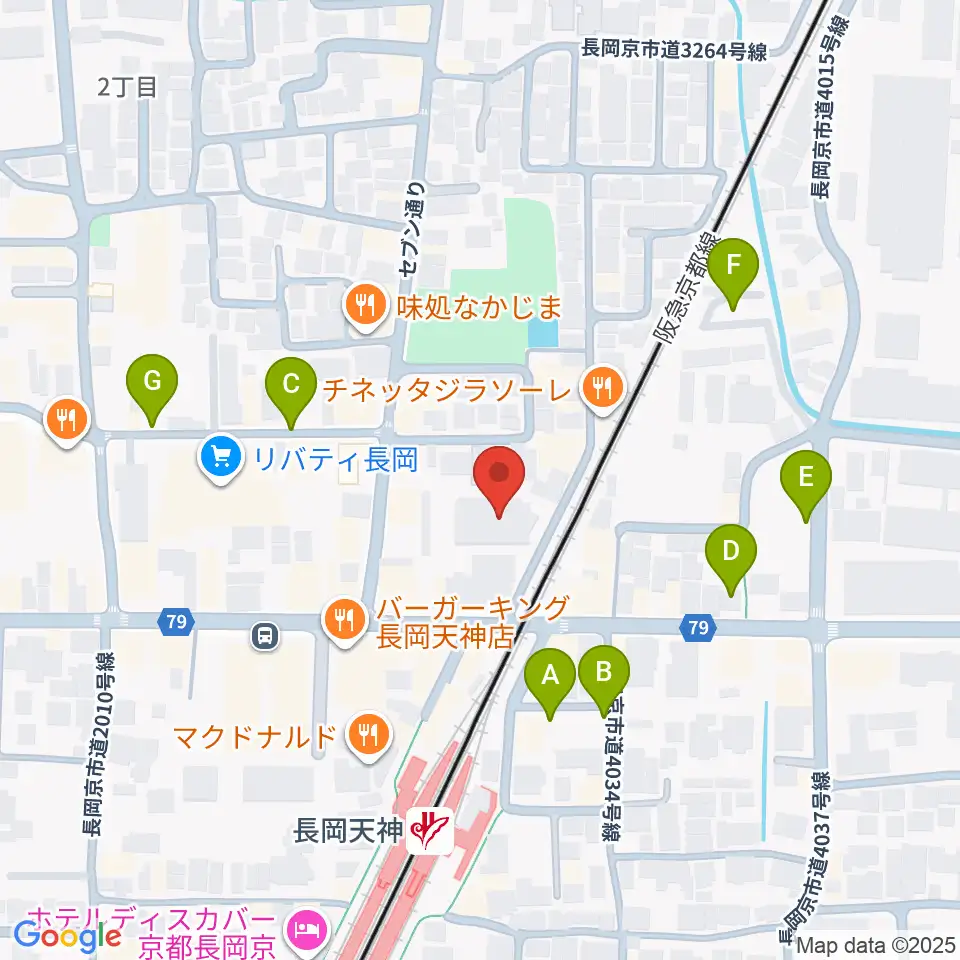 JEUGIA長岡京センター周辺の駐車場・コインパーキング一覧地図