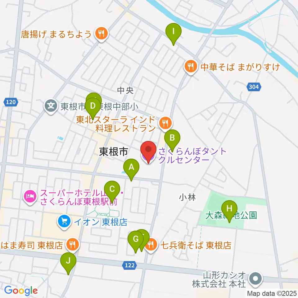 東根市さくらんぼタントクルセンター周辺の駐車場・コインパーキング一覧地図