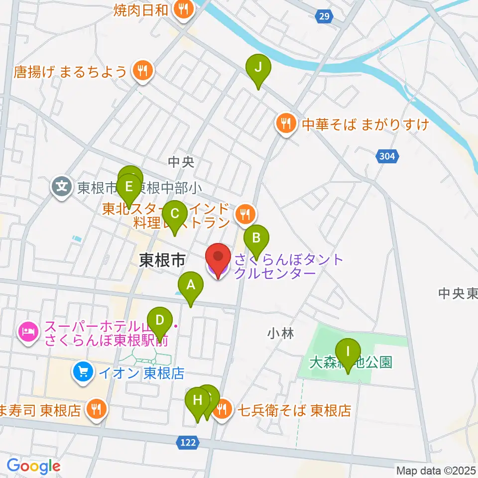 東根市さくらんぼタントクルセンター周辺の駐車場・コインパーキング一覧地図