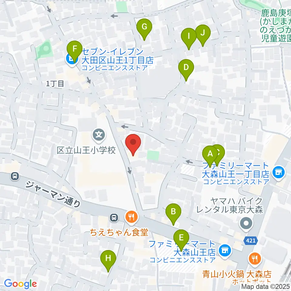 山王フォレスト大森シアター周辺の駐車場・コインパーキング一覧地図
