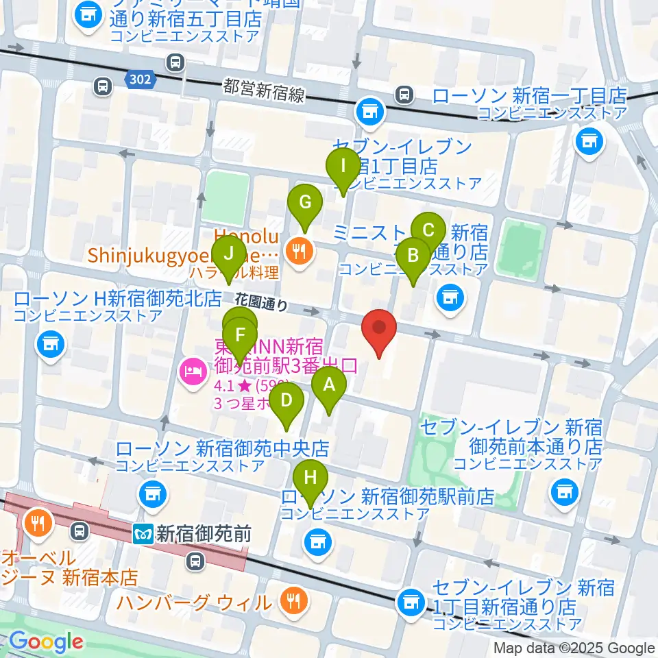サンモールスタジオ周辺の駐車場・コインパーキング一覧地図