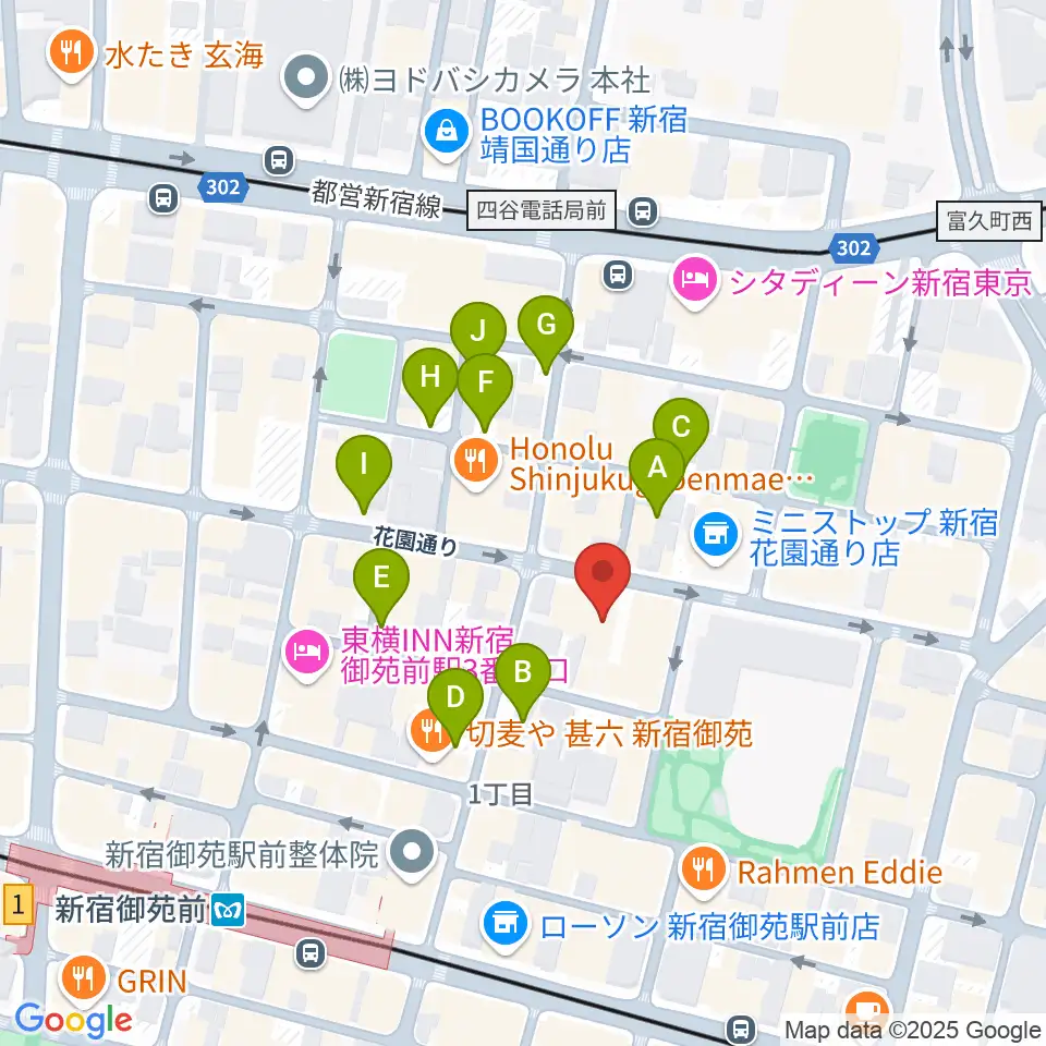 サンモールスタジオ周辺の駐車場・コインパーキング一覧地図