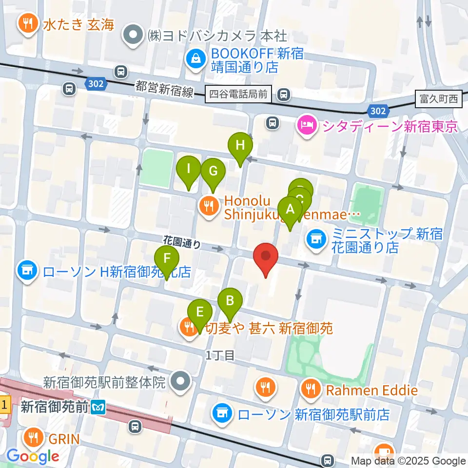 サンモールスタジオ周辺の駐車場・コインパーキング一覧地図