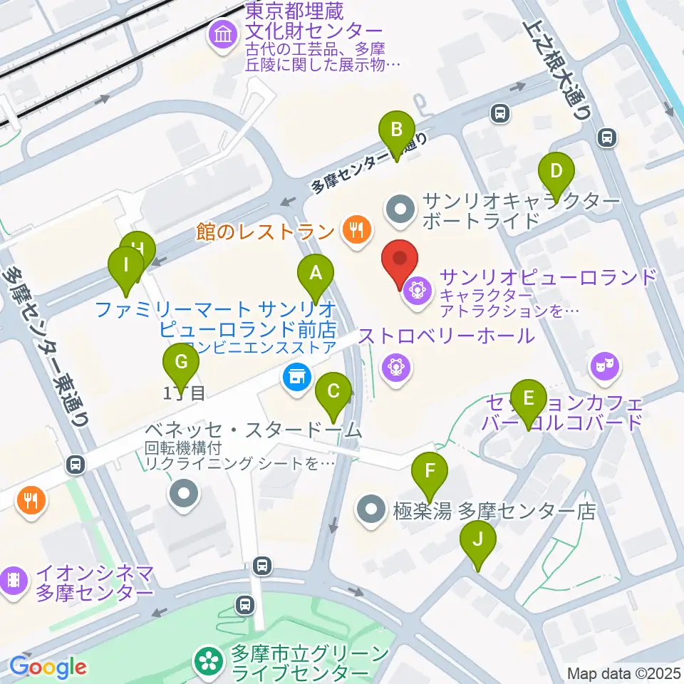 サンリオピューロランド周辺の駐車場・コインパーキング一覧地図