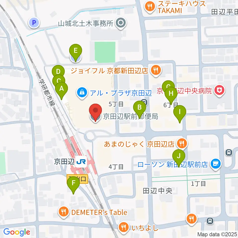 JEUGIAミュージックセンター アル・プラザ京田辺周辺の駐車場・コインパーキング一覧地図