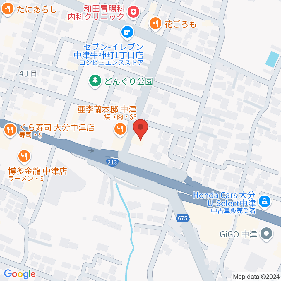 ミュージックストアナガト中津店周辺の駐車場・コインパーキング一覧地図