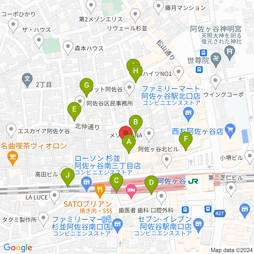 ラピュタ阿佐谷周辺の駐車場・コインパーキング一覧地図