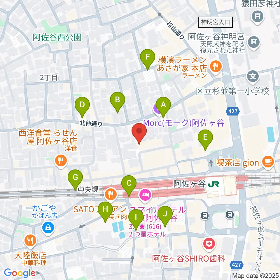 ラピュタ阿佐谷周辺の駐車場・コインパーキング一覧地図