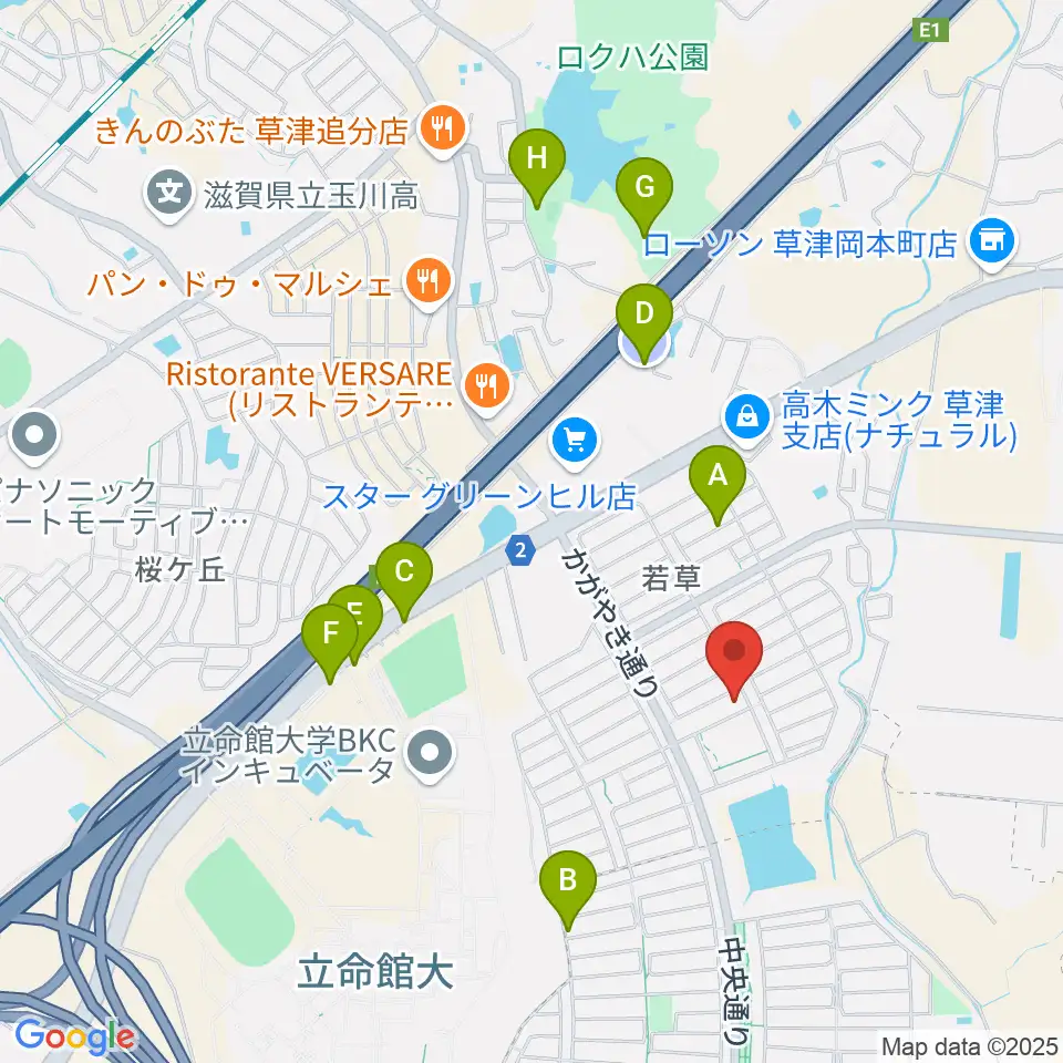 JEUGIA 若草教室周辺の駐車場・コインパーキング一覧地図