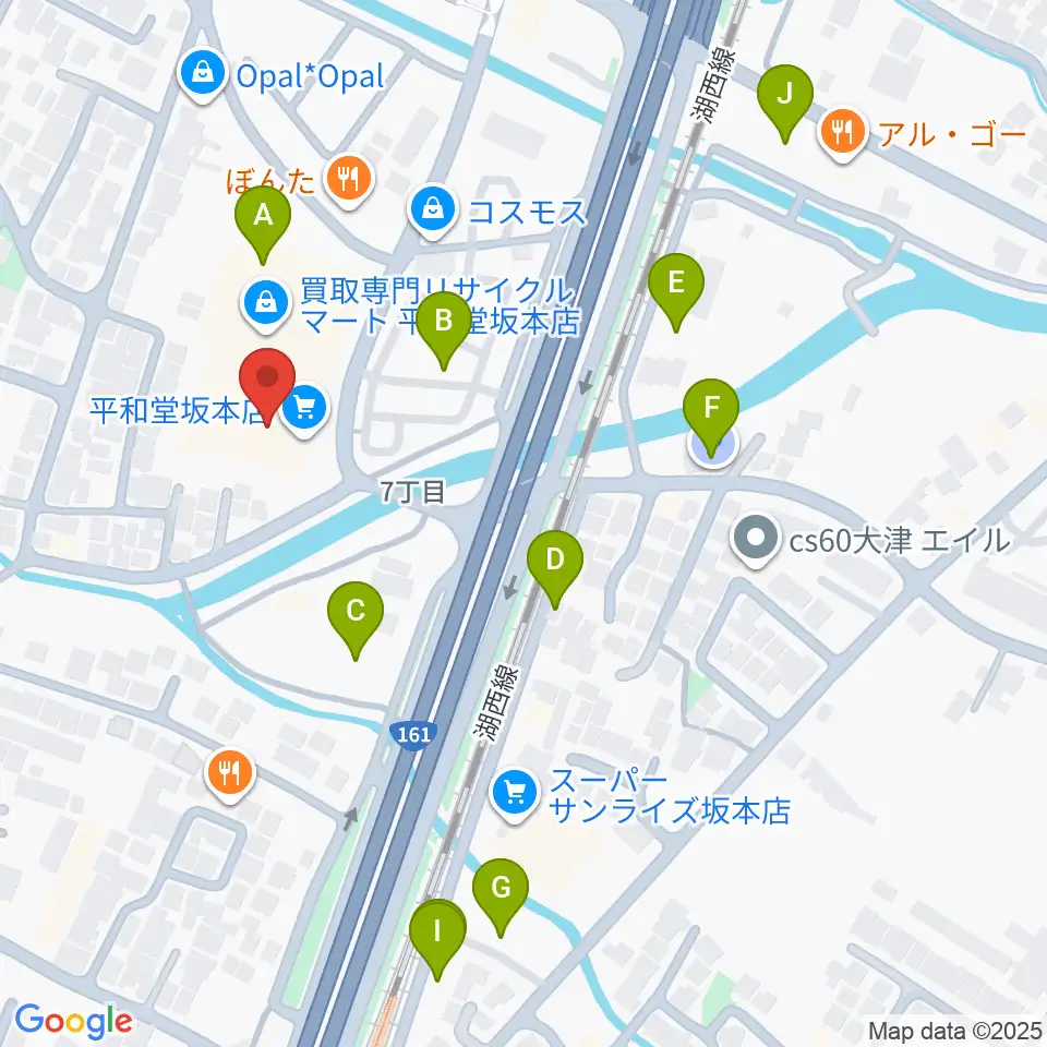 JEUGIA 坂本平和堂センター周辺の駐車場・コインパーキング一覧地図