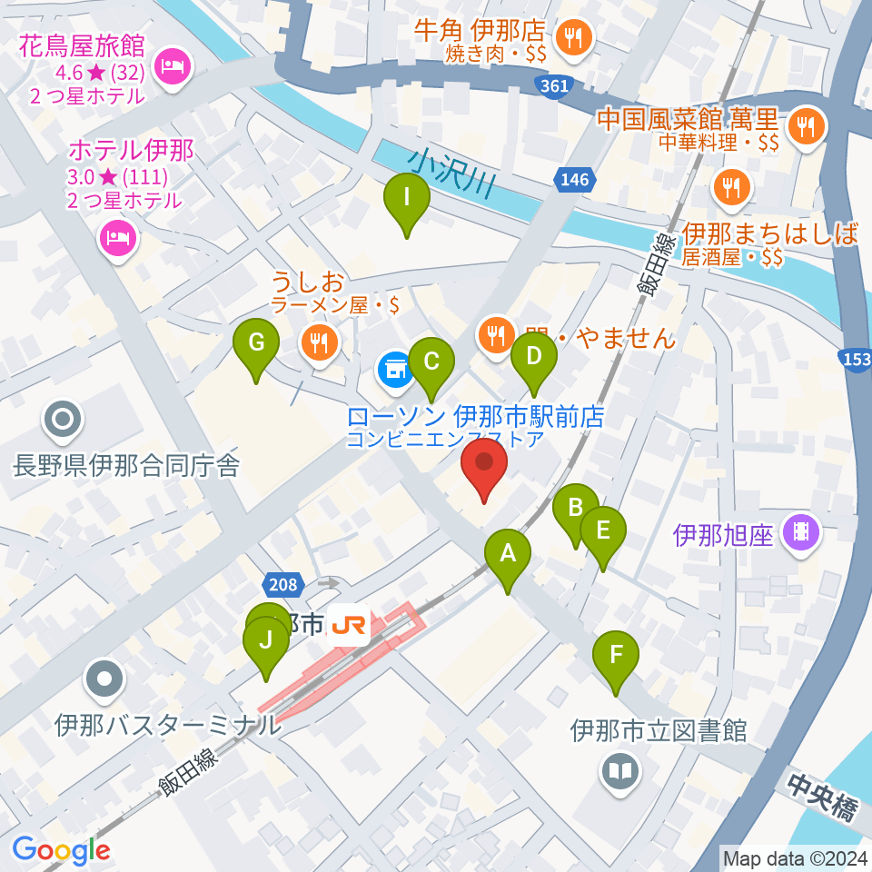 伊那グラムハウス周辺の駐車場・コインパーキング一覧地図