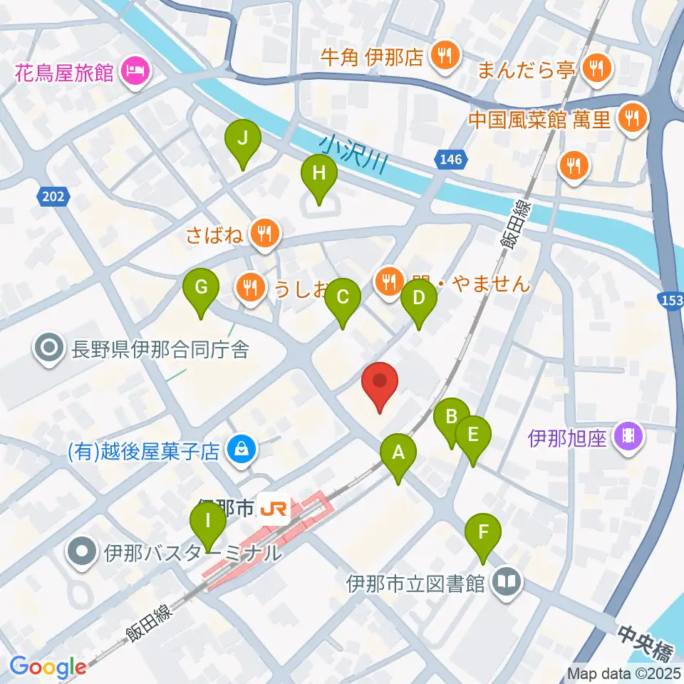 伊那グラムハウス周辺の駐車場・コインパーキング一覧地図
