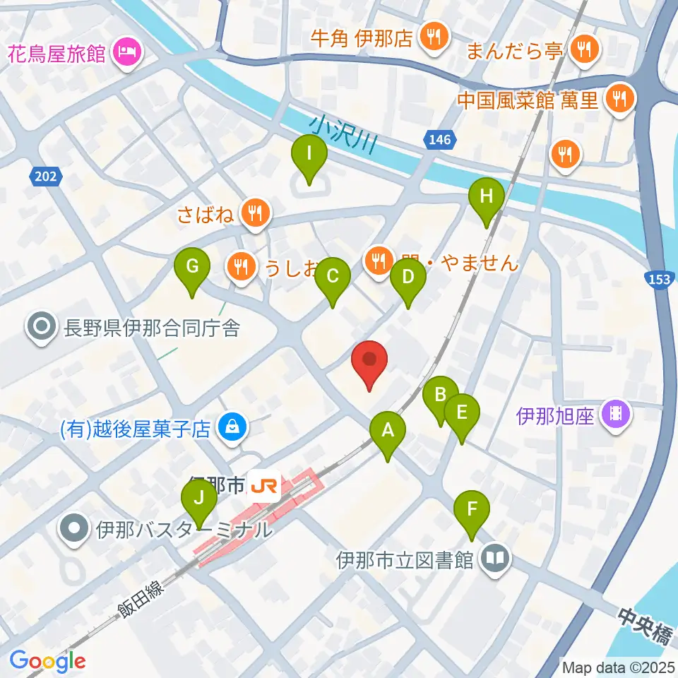 伊那グラムハウス周辺の駐車場・コインパーキング一覧地図