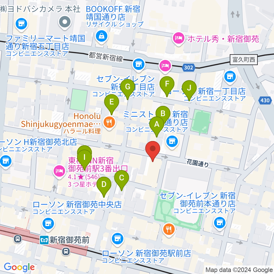 新宿シアターサンモール周辺の駐車場・コインパーキング一覧地図