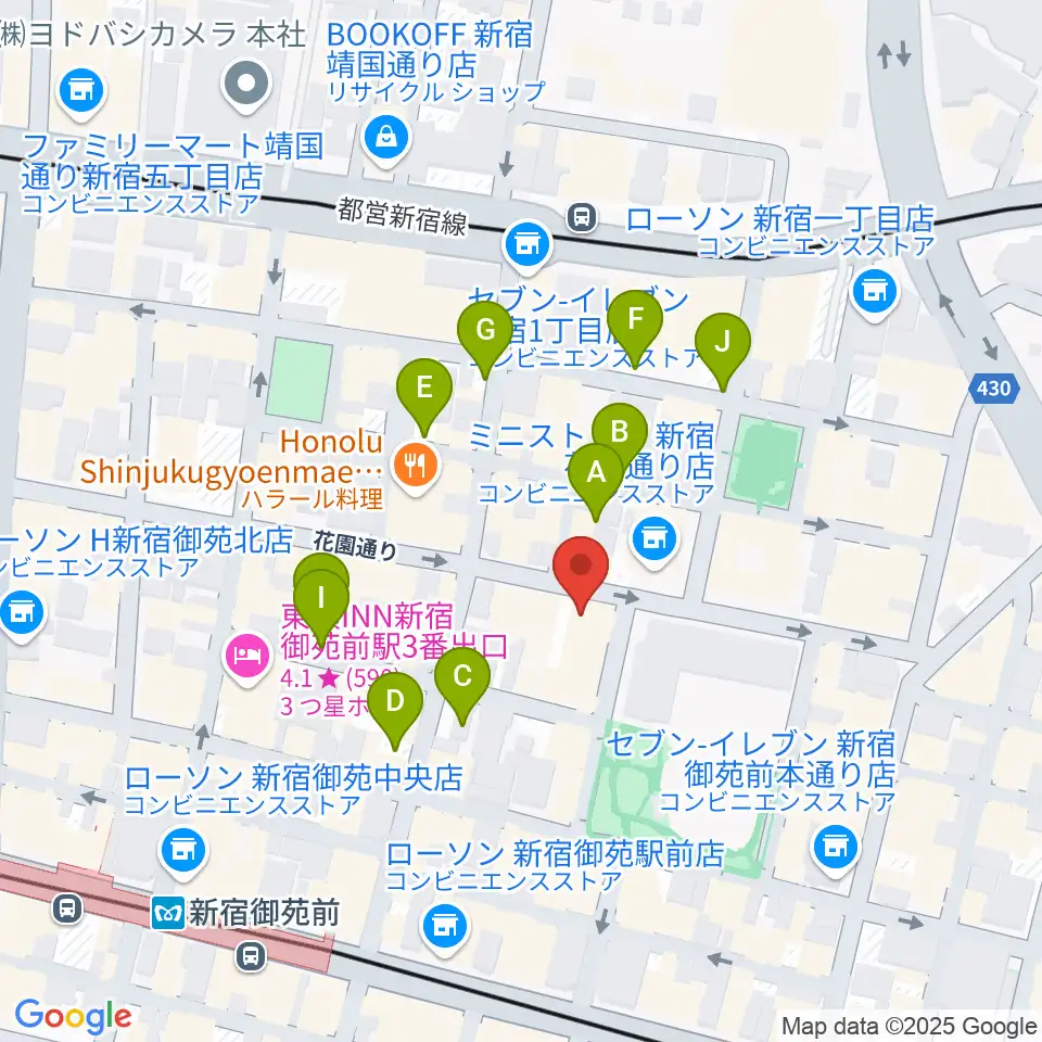 新宿シアターサンモール周辺の駐車場・コインパーキング一覧地図