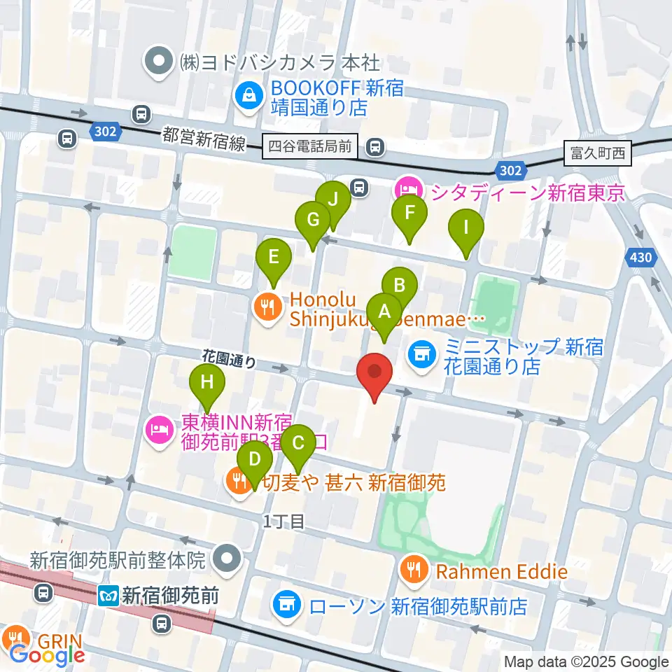 新宿シアターサンモール周辺の駐車場・コインパーキング一覧地図