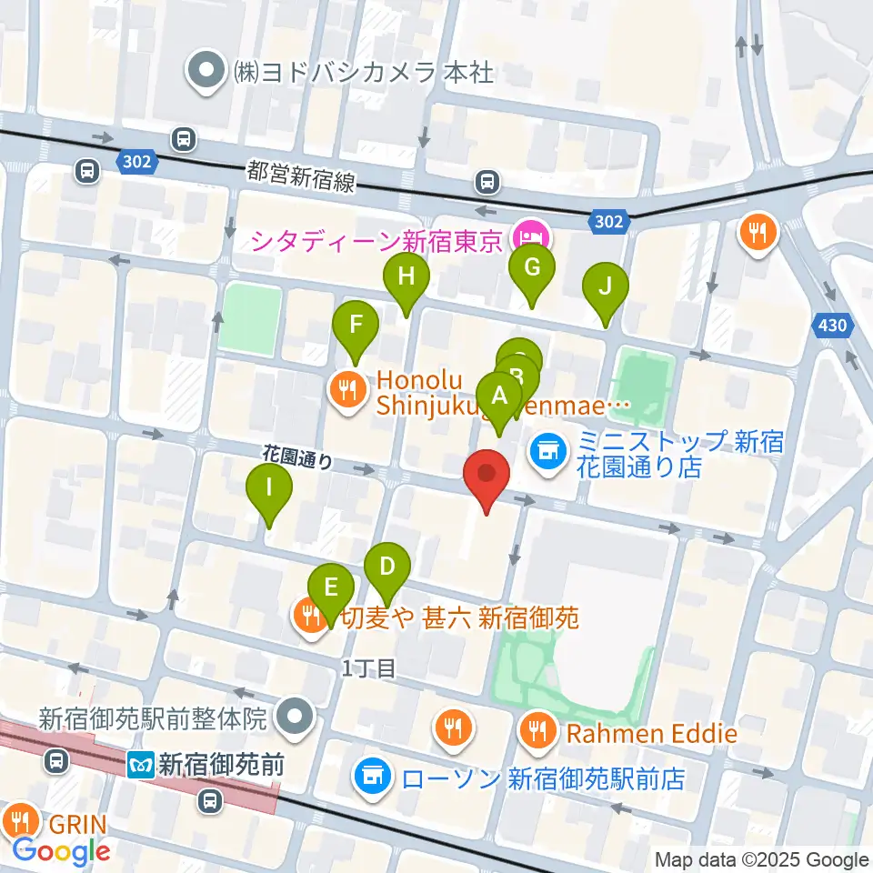 新宿シアターサンモール周辺の駐車場・コインパーキング一覧地図