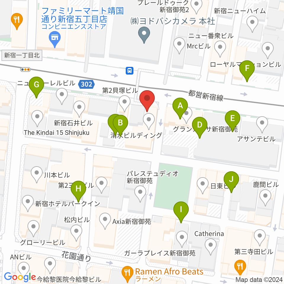 新宿シアターブラッツ周辺の駐車場・コインパーキング一覧地図