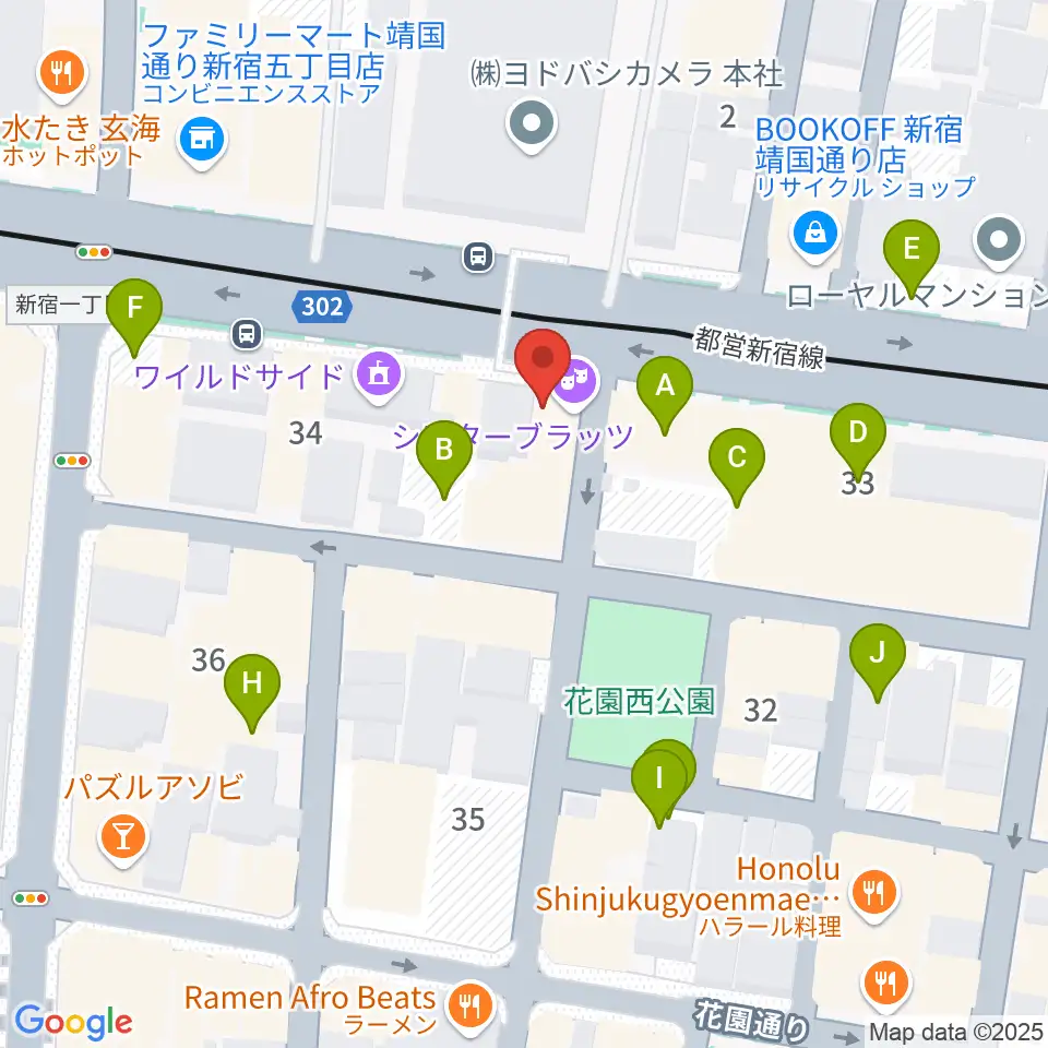 新宿シアターブラッツ周辺の駐車場・コインパーキング一覧地図