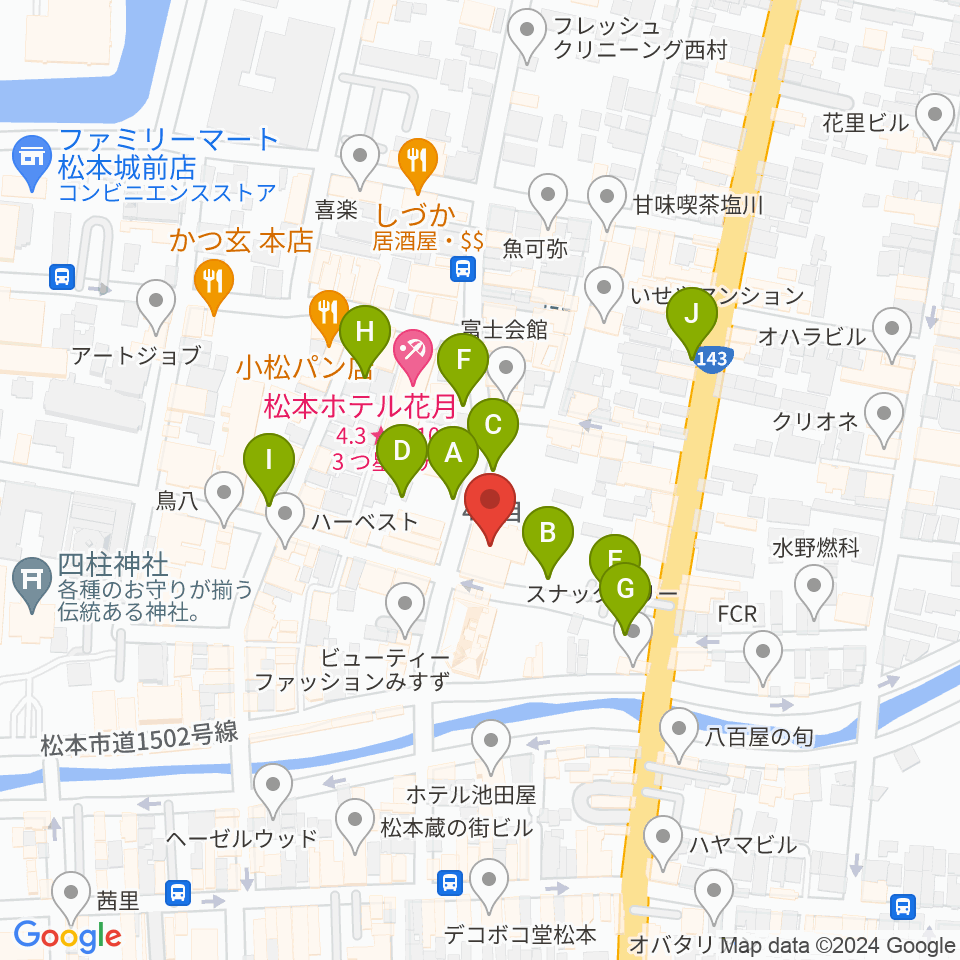 上土劇場周辺の駐車場・コインパーキング一覧地図