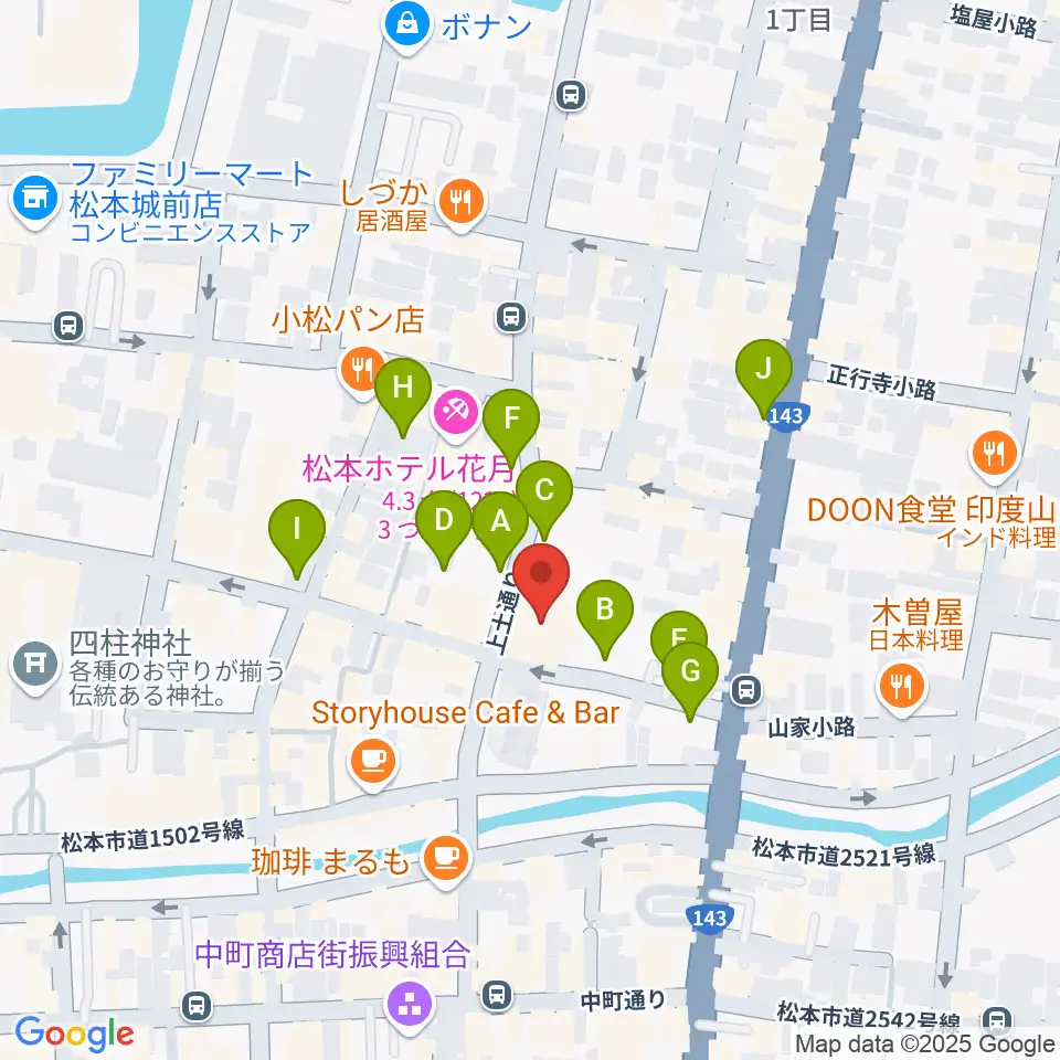上土劇場周辺の駐車場・コインパーキング一覧地図
