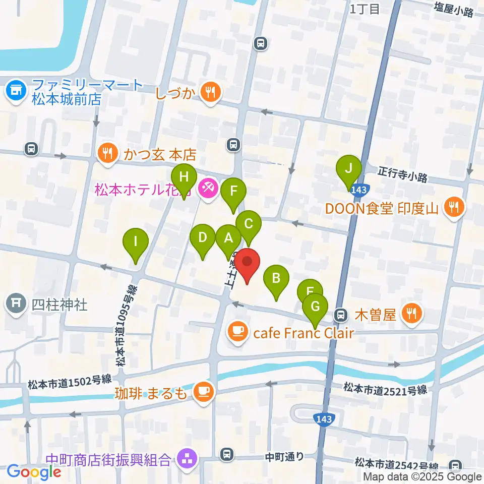 上土劇場周辺の駐車場・コインパーキング一覧地図