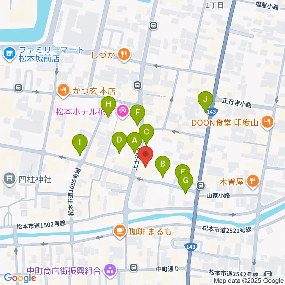 上土劇場周辺の駐車場・コインパーキング一覧地図