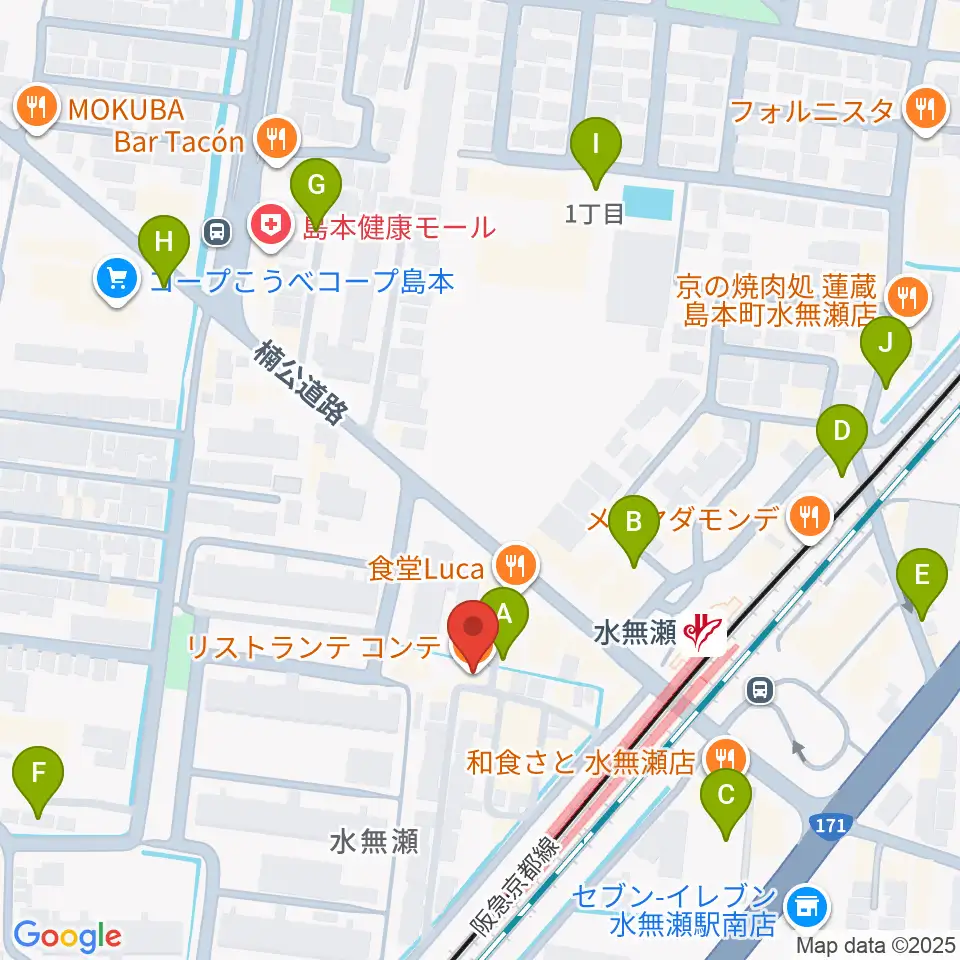 JEUGIA 島本センター周辺の駐車場・コインパーキング一覧地図