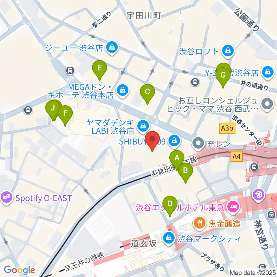 CBGKシブゲキ!!周辺の駐車場・コインパーキング一覧地図