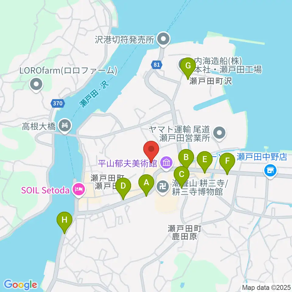 尾道市瀬戸田市民会館周辺の駐車場・コインパーキング一覧地図