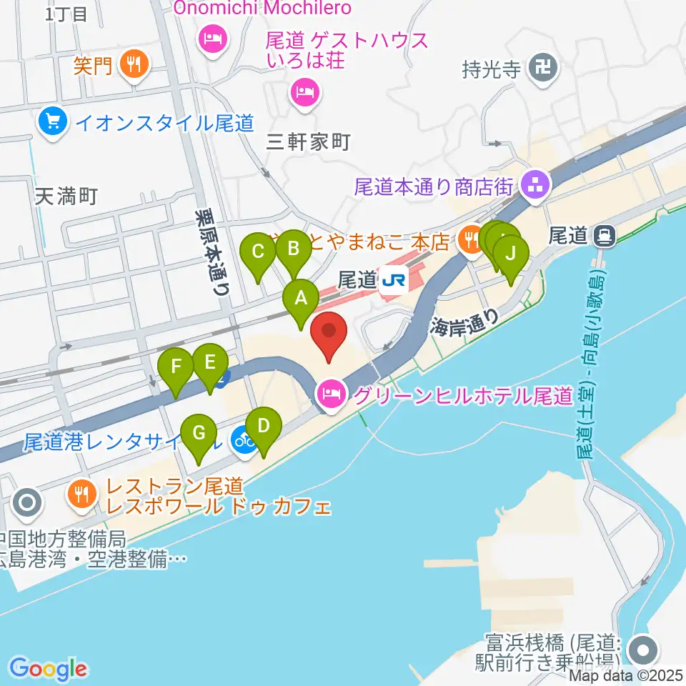 しまなみ交流館テアトロシェルネ周辺の駐車場・コインパーキング一覧地図
