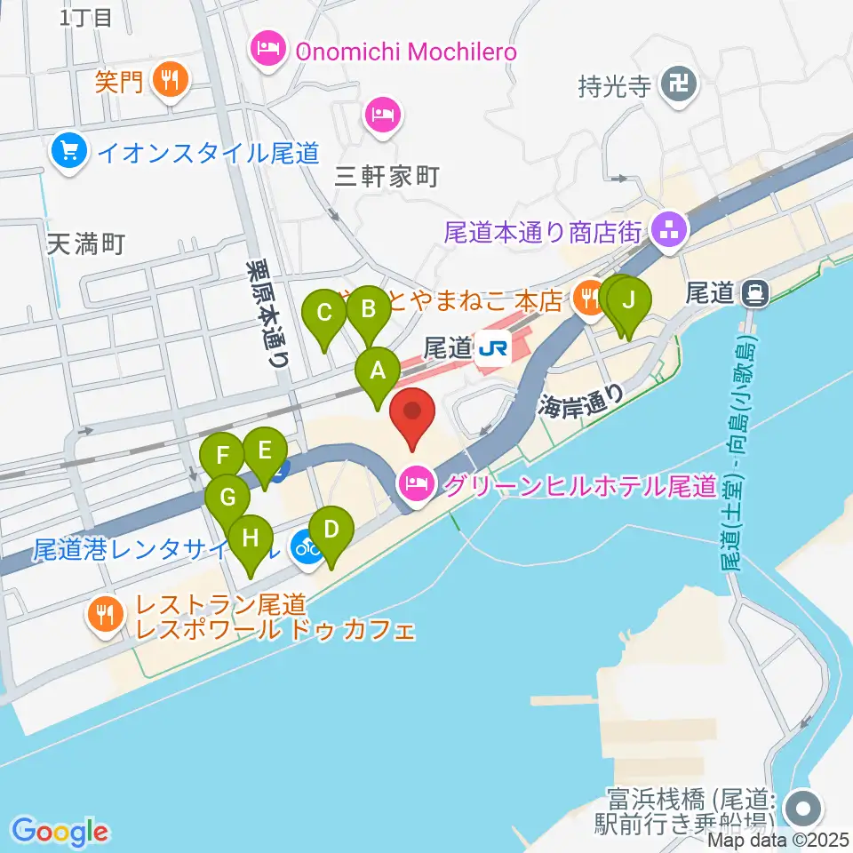 しまなみ交流館テアトロシェルネ周辺の駐車場・コインパーキング一覧地図