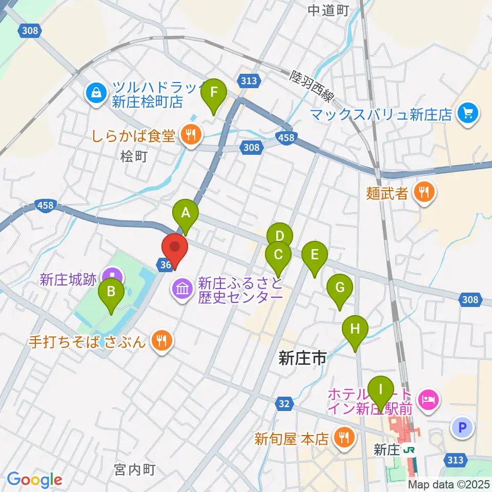 新庄市民文化会館周辺の駐車場・コインパーキング一覧地図