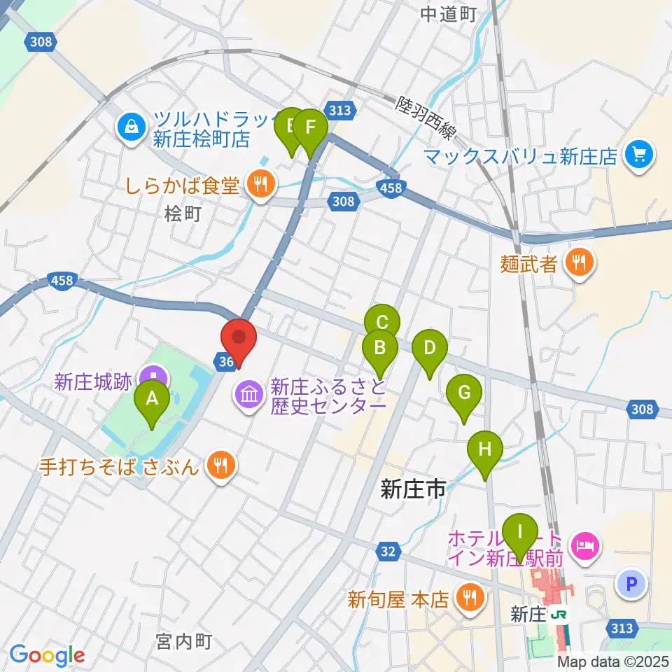 新庄市民文化会館周辺の駐車場・コインパーキング一覧地図