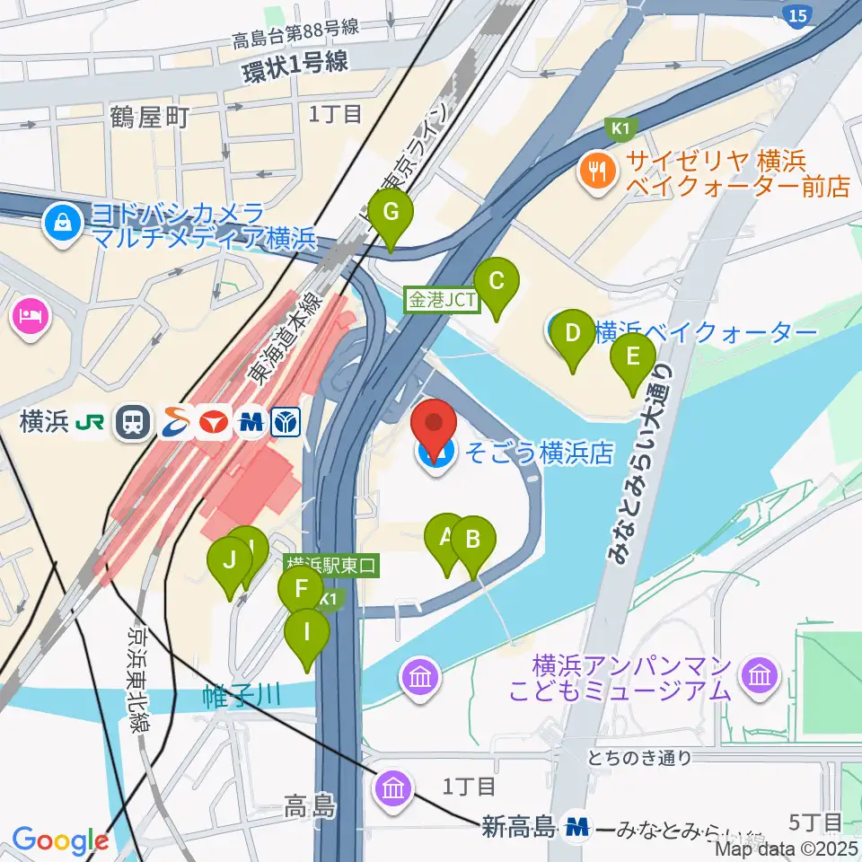 新都市ホール周辺の駐車場・コインパーキング一覧地図