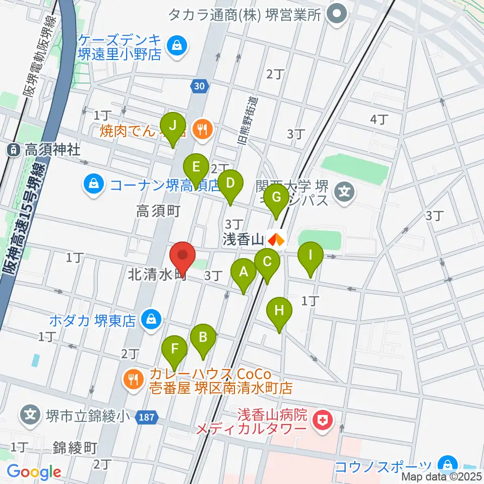 JwaGuitar音楽教室周辺の駐車場・コインパーキング一覧地図