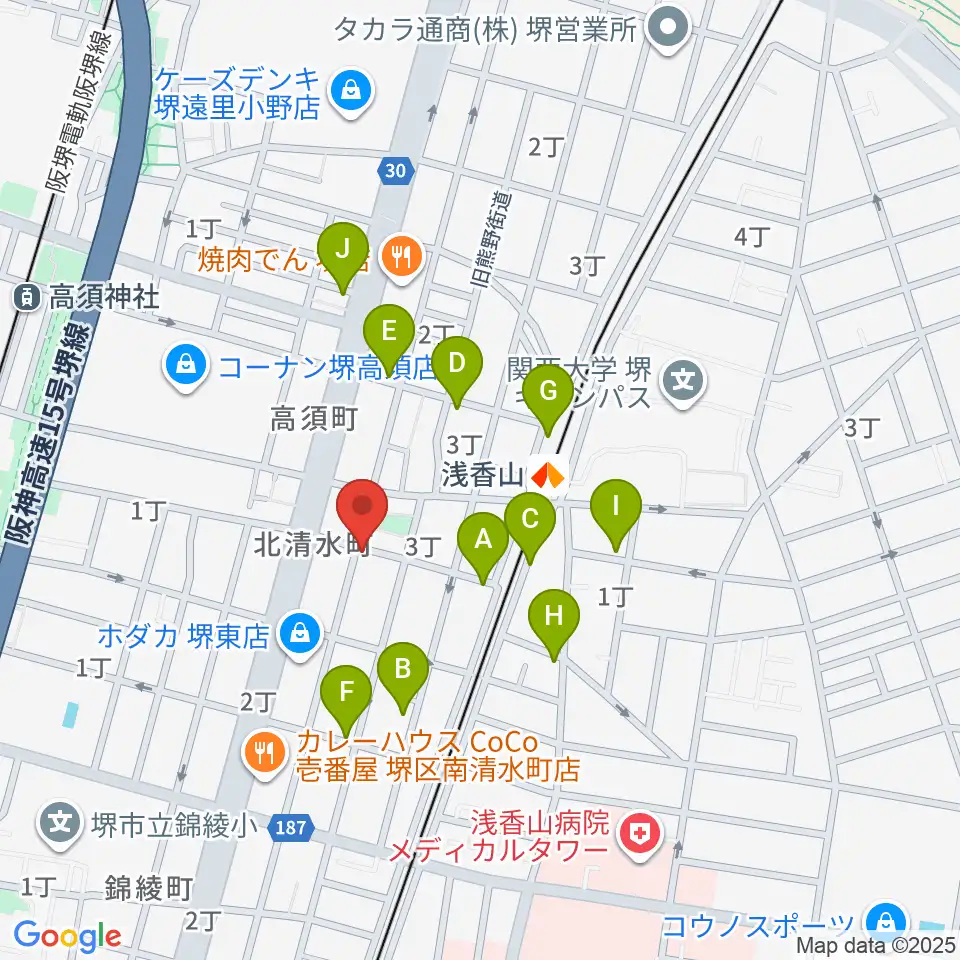 JwaGuitar音楽教室周辺の駐車場・コインパーキング一覧地図