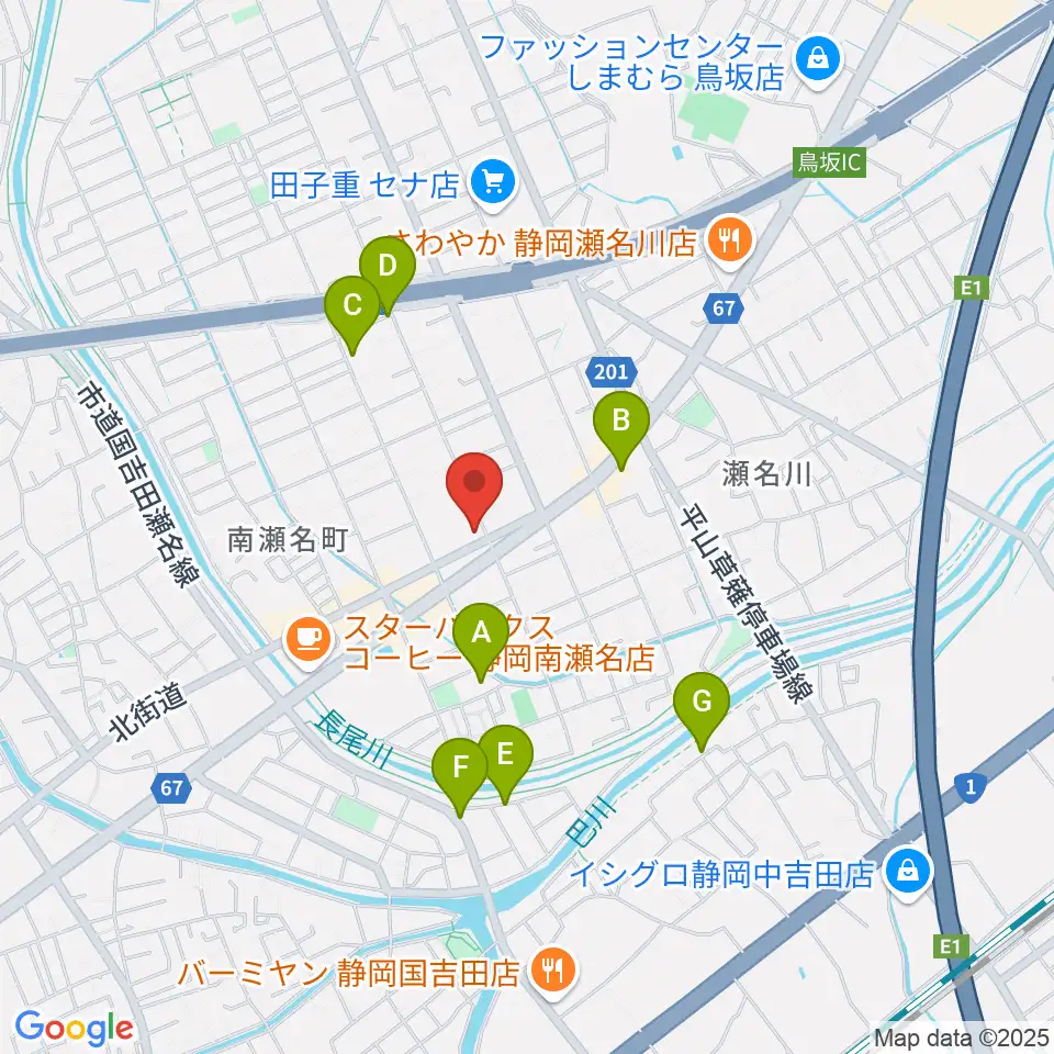 すみやグッディおとサロン瀬名周辺の駐車場・コインパーキング一覧地図