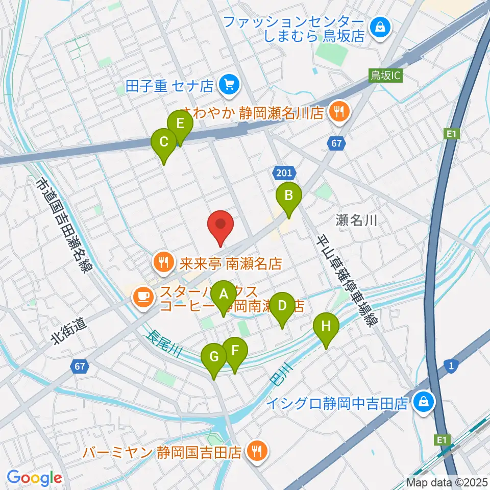 すみやグッディおとサロン瀬名周辺の駐車場・コインパーキング一覧地図