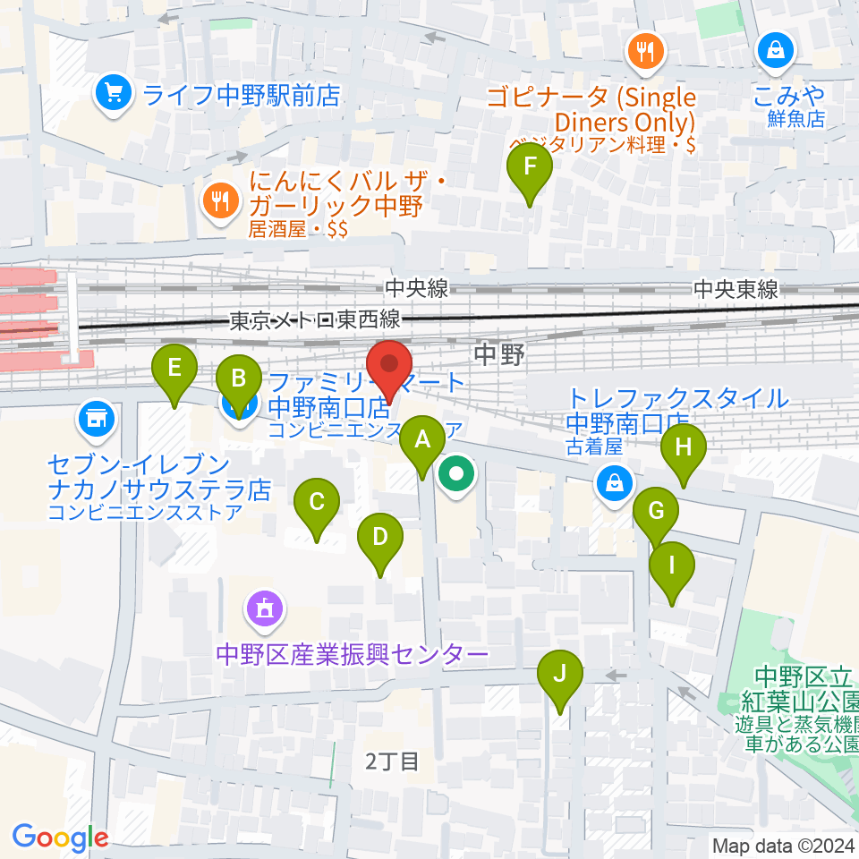 中野あくとれ周辺の駐車場・コインパーキング一覧地図