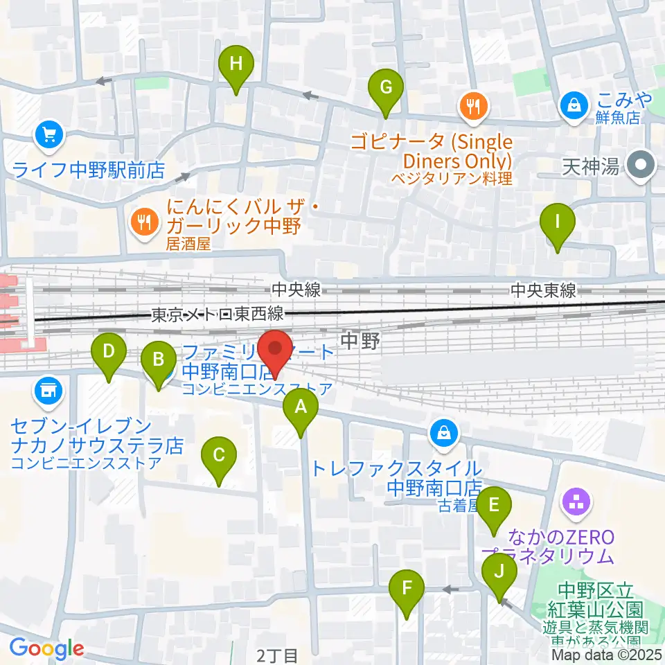 中野あくとれ周辺の駐車場・コインパーキング一覧地図