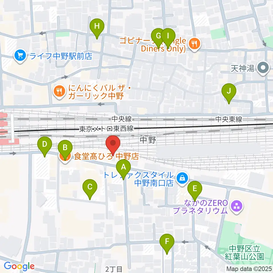 中野あくとれ周辺の駐車場・コインパーキング一覧地図