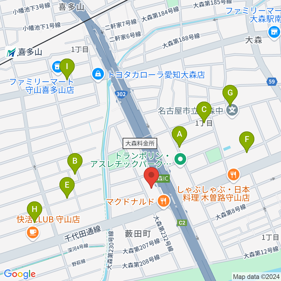 スタジオ異空間周辺の駐車場・コインパーキング一覧地図